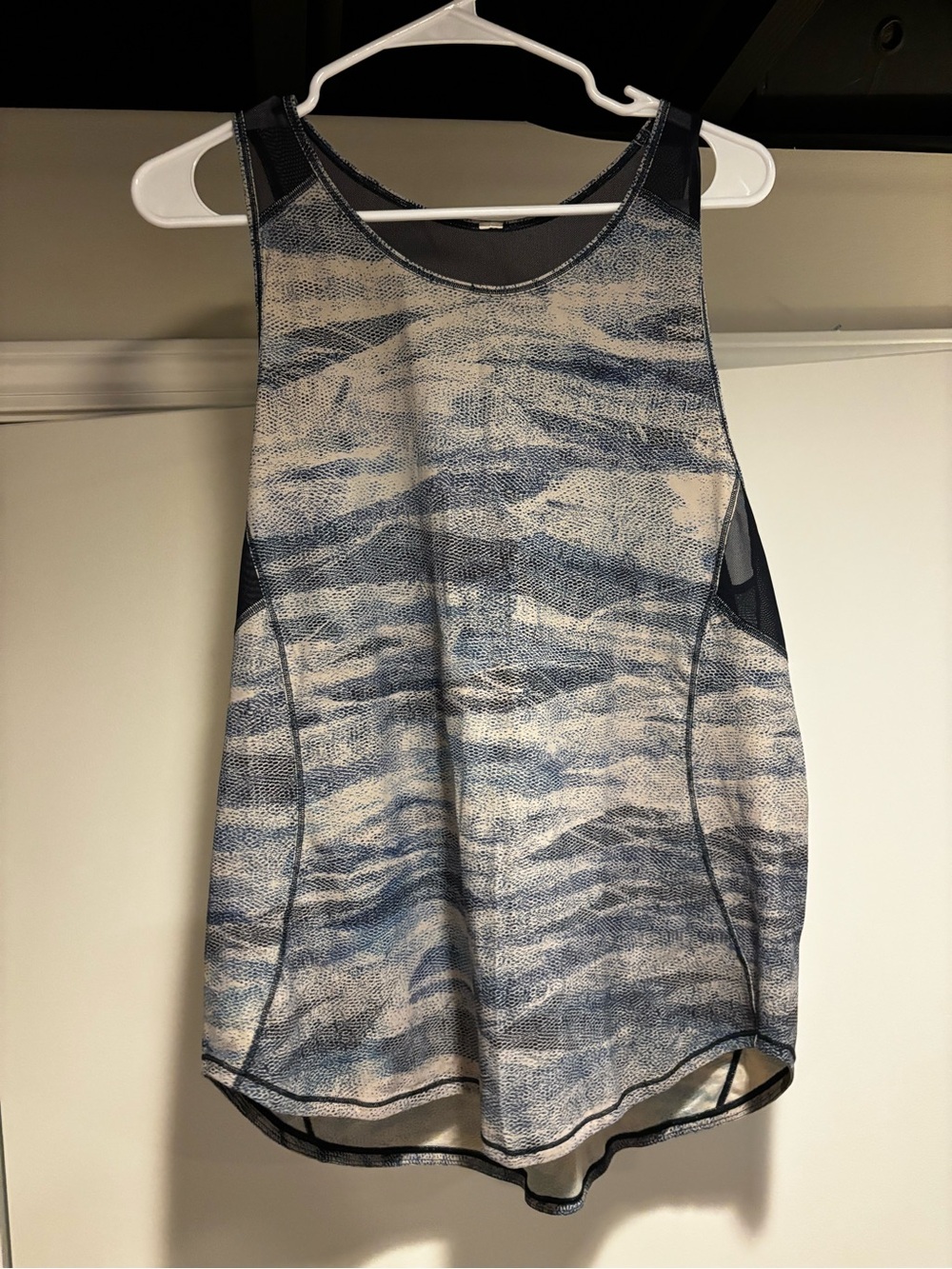 Lululemon Sculpt Tank II Mesh Scape Multi True Navy Blue Sleeveless Mesh 12